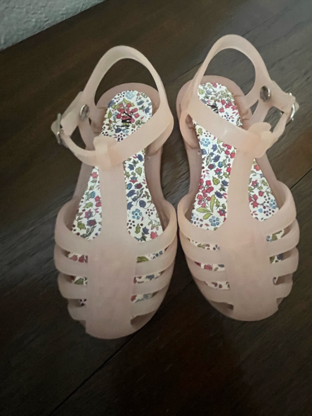 Zara Toddler girl Pink Jelly Sandals with Floral Insole